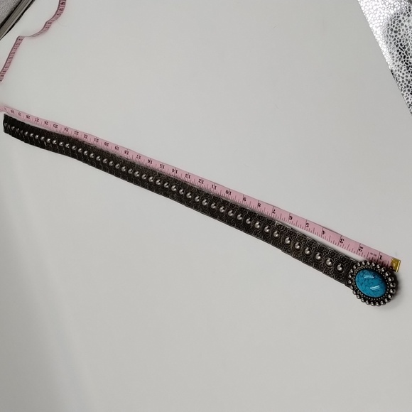 Turquoise and Black Women\'s Belt with Silver Details main image 6